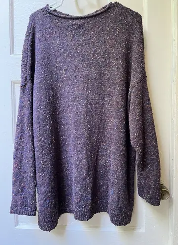 90s J Jill speckled confetti Sweater 2X Nubby Bohemian Chunky lagenlook purple
