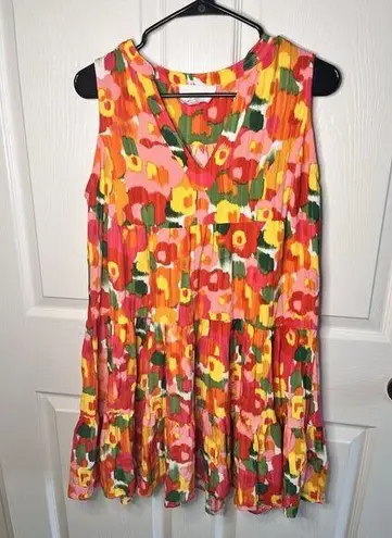 Pomander Place Women's Magnolia Watercolor Kenzo Floral Flowy Dress S Tuckernuck White