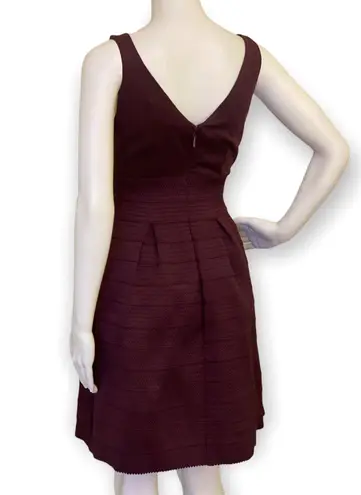 New York And Company Sleeveless Burgundy Fit and Flare Dress