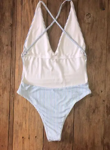 baby blue backless cheeky one piece with adjustable straps size Medium 💙 Blue