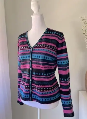 st. john's bay Vintage ‘90s  Striped Cardigan Sweater