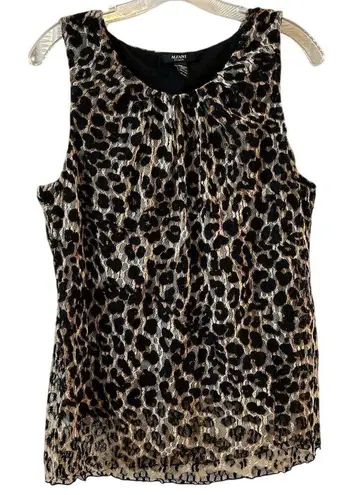 Alfani Women's 2X Leopard Print Sleeveless Tank Top Multicolor Casual