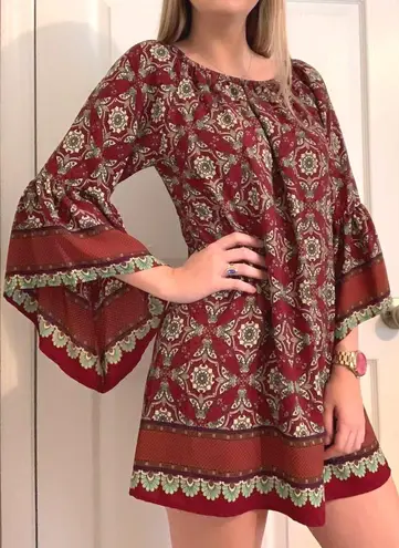 Bell Sleeved Dress Brown