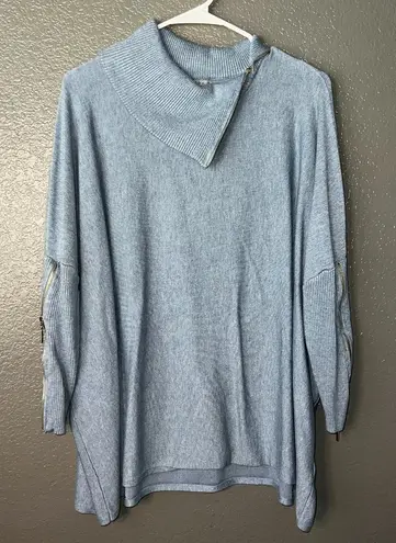 Joseph A . Women’s Blue Cowl Neck Oversized Sweater Size M – Cozy Knit Tunic Top
