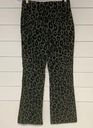 Derek Lam 10 Crosby Kick Flare Green & Black Leopard Print Jeans/Pants Size 0