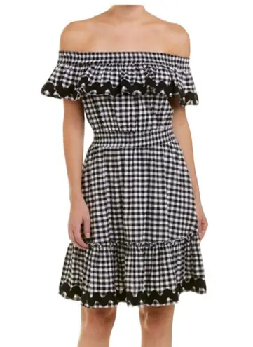 MISA Los Angeles  Mirela Gingham Off Shoulder Dress