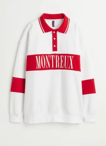 Oversized Red Rugby Sweater / Shirt Multiple