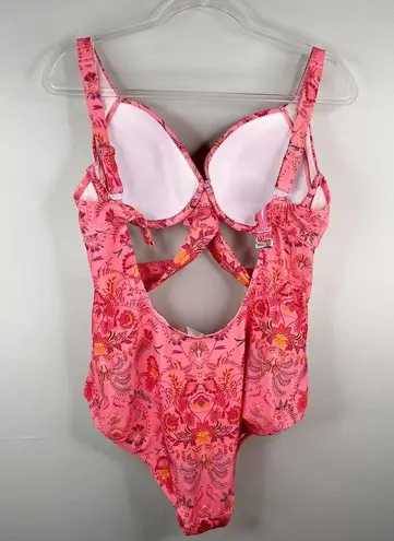 One Piece Meet.Curve Floral Swimsuit Swimsuit XL Pink New