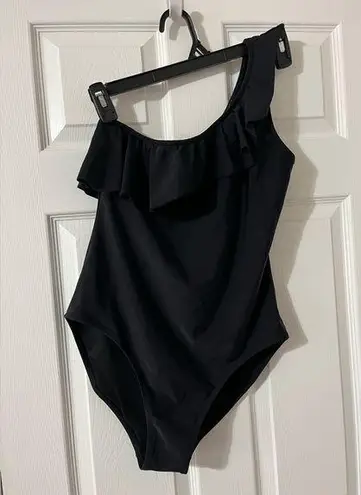 Old Navy  black one piece one shoulder swimsuit large