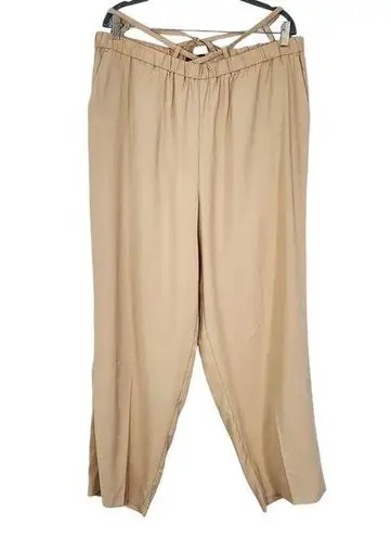 Eloquii Khaki Wide Tapered Leg Pants Size 16 NWOT Flowy Khaki Pants