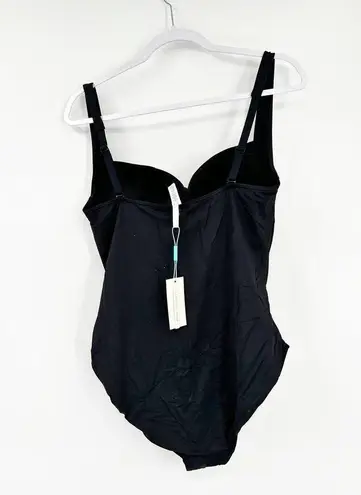 Sea Level Essentials Black Twist Front Multifit One Piece Swimsuit Size 14 NWT