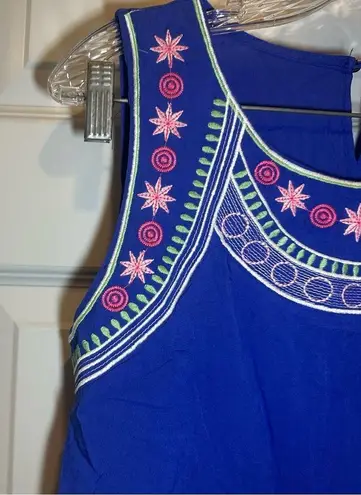 JODIFL NWT Blue Embroidered Sleeveless Shift Dress size S