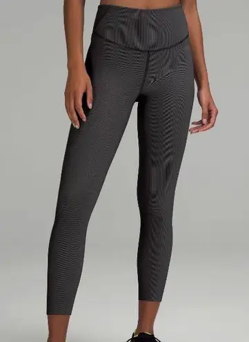 Lululemon  Base Pace High-Rise Tight 25” Two-Toned Ribbed in Black/Gull Gray