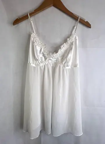 Intimo Donatella Lace Bodice Camisole Slip Lingerie Top Size Medium White