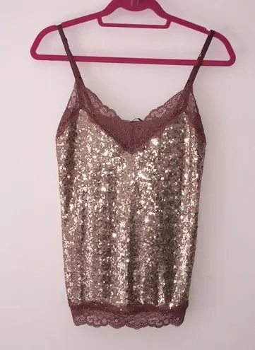 Intimissimi Sequin & lace camisole top. S
