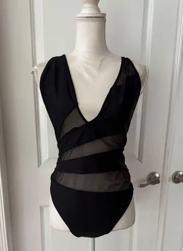 Ramy Brook - MILENA SHEER ONE PIECE SWIMSUIT - BLACK. MSRP $238. Size XXL