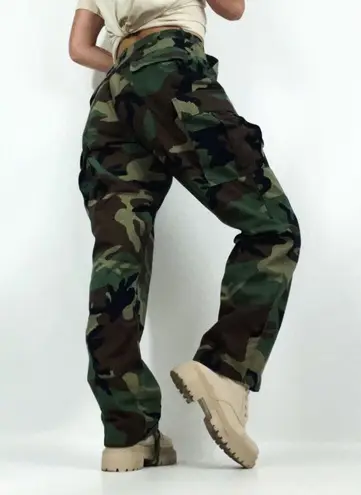 Y2K Women’s Cargo Hot Weather Combat Trousers in Woodland Camo Small Regular