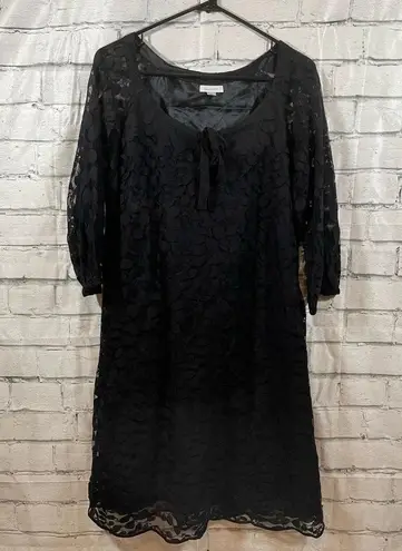 Garnet Hill Women’s Boheme easy lace black dress, size 10