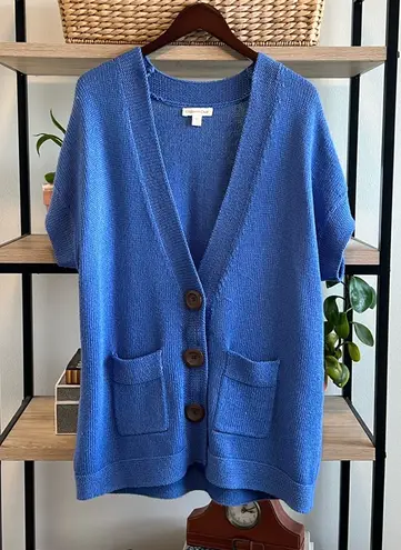 Coldwater Creek Chunky Sparkle Sweater Knit Cardigan w/Wood Buttons, XL