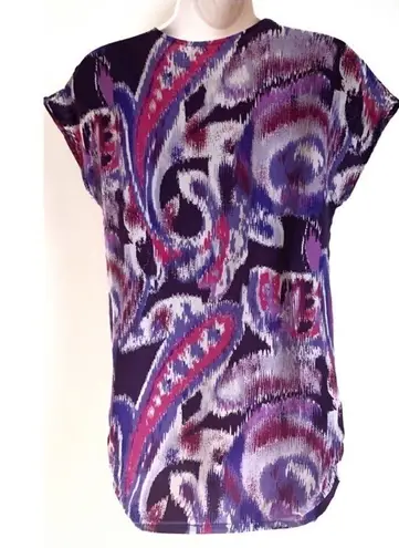 Gibson 🆕 silk watercolor short sleeve blou…