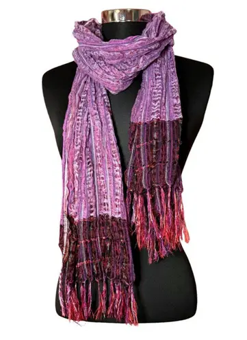 prAna Oversized Lightweight Fringe Scarf Purple Women's OS