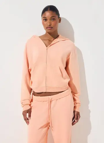 SKIMS French Terry Zip Up Hoodie in Cantaloupe, Size Small