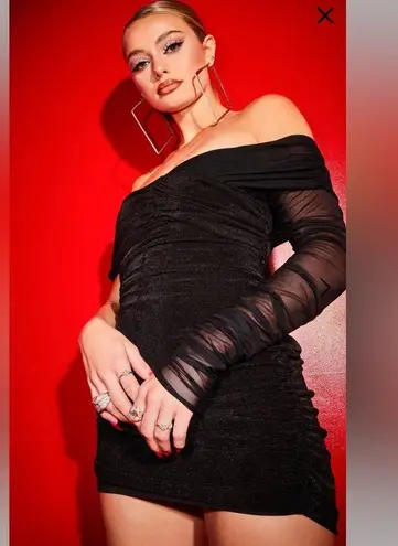 Poster Girl Dolls Kill BAD 'N BADDER OFF SHOULDER MINI DRESS