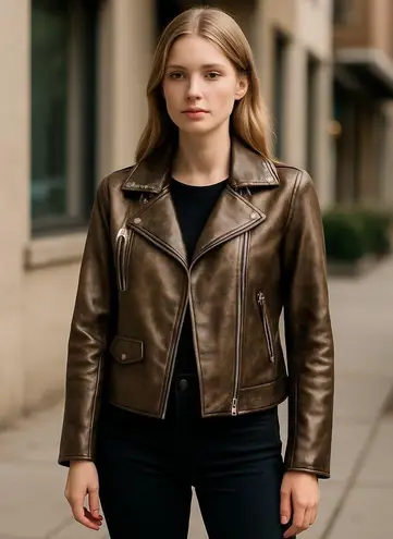 Baccini NWT BACCINNI Faux Leather Gold Metallic Studded Collar Line