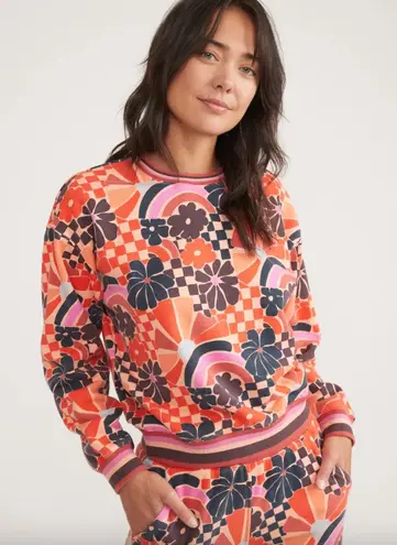 Marine layer Amelia Colorful Floral Fleece Sweatshirt S