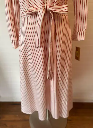 Daniel Cremieux Cremiux Red Stripe Modest Womens Belted Dress