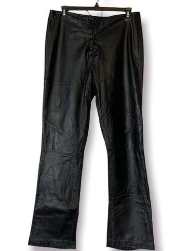 Ralph Lauren Ralph by  vintage Y2K lace up leather pants sz 12 black