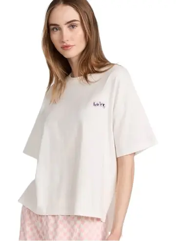 NWT Kerri Rosenthal Off White Boxy Love Artist Wearable Art T