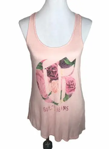 Guess  Flower Razor Back Tank Top , Pink, Medium - Image 1