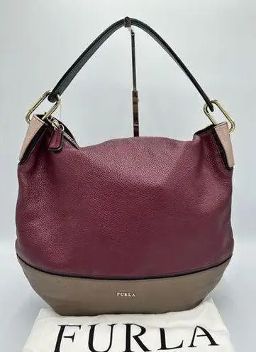 Furla Hobo Bicolor Leather Shoulder Bag
