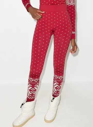 Sweaty Betty London Red Fairisle Base Layer Leggings Size L New with Tags
