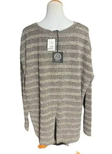 Bobeau NWT Womens Dillards Gold Metallic w Black Underlay Flowy Top Blouse - 3X