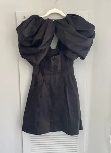 Aje Black Butterfly Sleeve Mini Dress