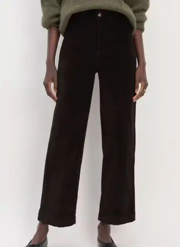 Everlane NWT  Black Relaxed High-Rise Full Length Corduroy Wide Leg Pants Size 2