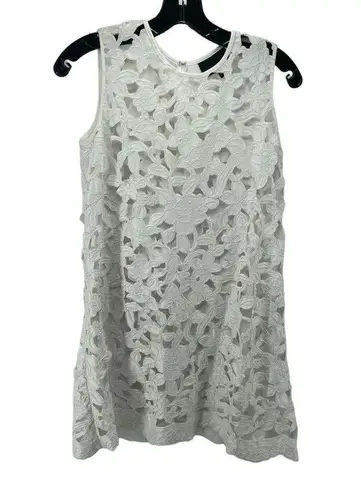 Cynthia Rowley  Womens Laser Cut Dress Sleeveless Mini White Size 0