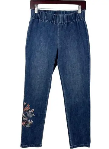 Soft Surroundings Women’s Metro Floral Embroidered Denim Jeggings Jeans SP