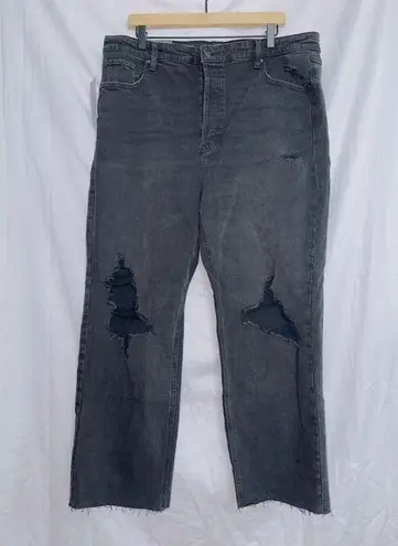 Wild Fable  NWT Black Wash Denim Highest Rise Button Fly Straight Leg Jean 18/34