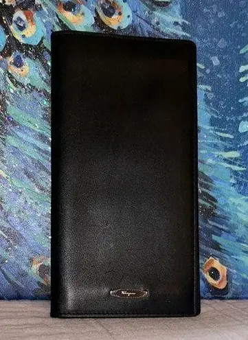 Salvatore Ferragamo Black Leather Long Wallet