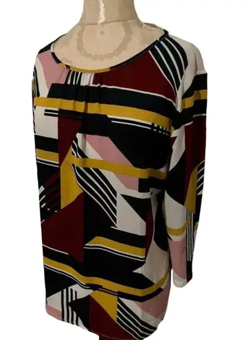 Van Heusen Women's Large Multi-Color 3/4 Sleeve Blouse