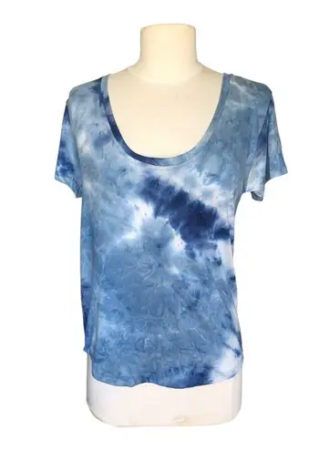 Yana K Charlotte Top Shirt LT Blue Navy DTY Brush Tie