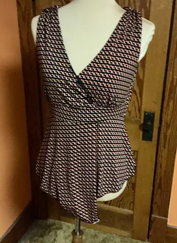 Vtg Y2K geometric plunging sexy tank top