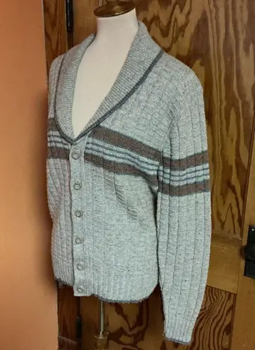 Vintage 70s striped grandpa cardigan Size XL
