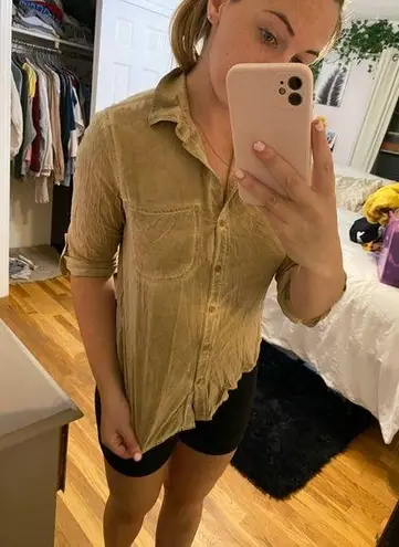 Velvet Heart Tan Button- Down Shirt