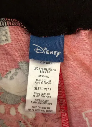 Disney  Mickey Mouse Red PJ Sleepwear Cropped Pants Drawstring Elastic Waist L