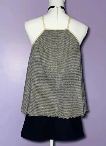 Hem & Thread NEW Boutique Grey and White Striped Tank