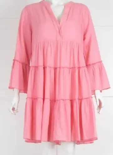 Devotion TWINS Faros Mini Dress – Solid Pink Cotton Mini, Women’s Size XS